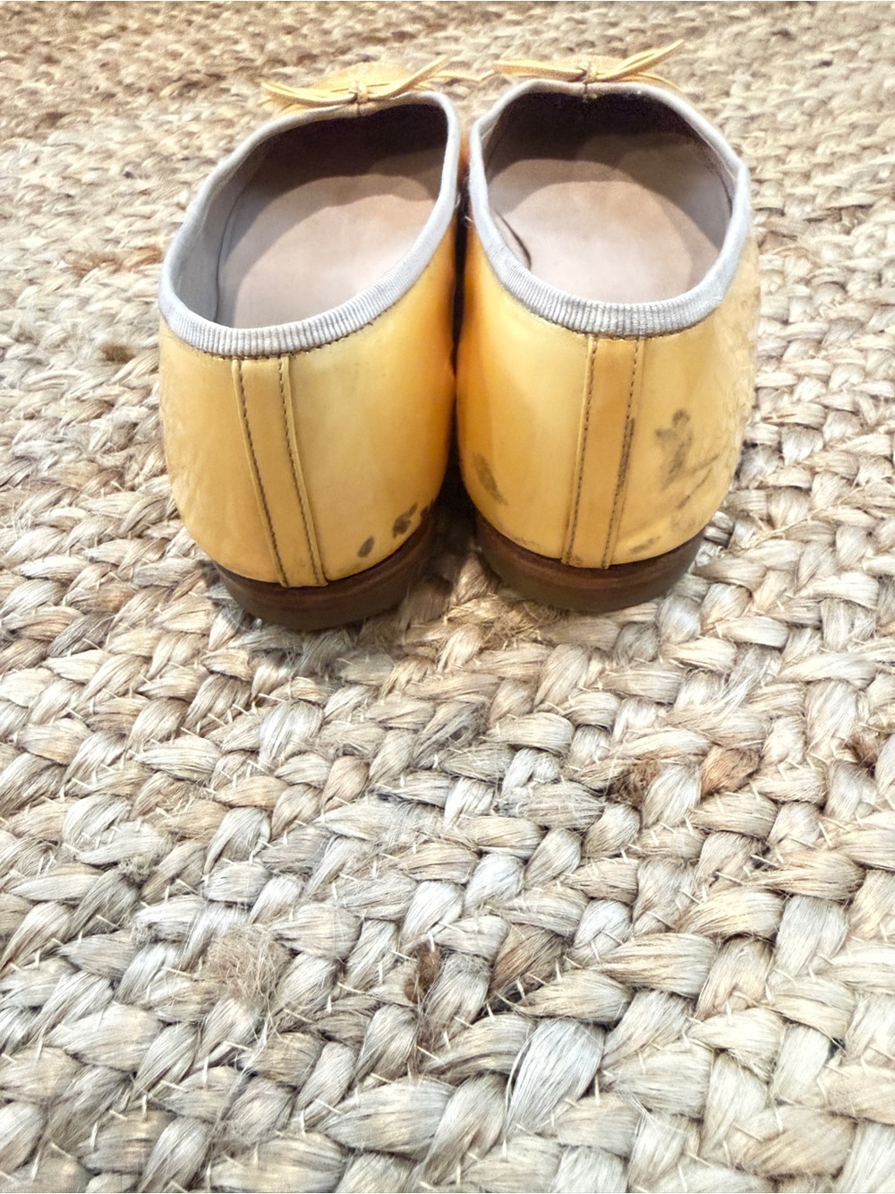 CHANEL Yellow Leather Ballet Flats with Trim - Picture 7 of 7